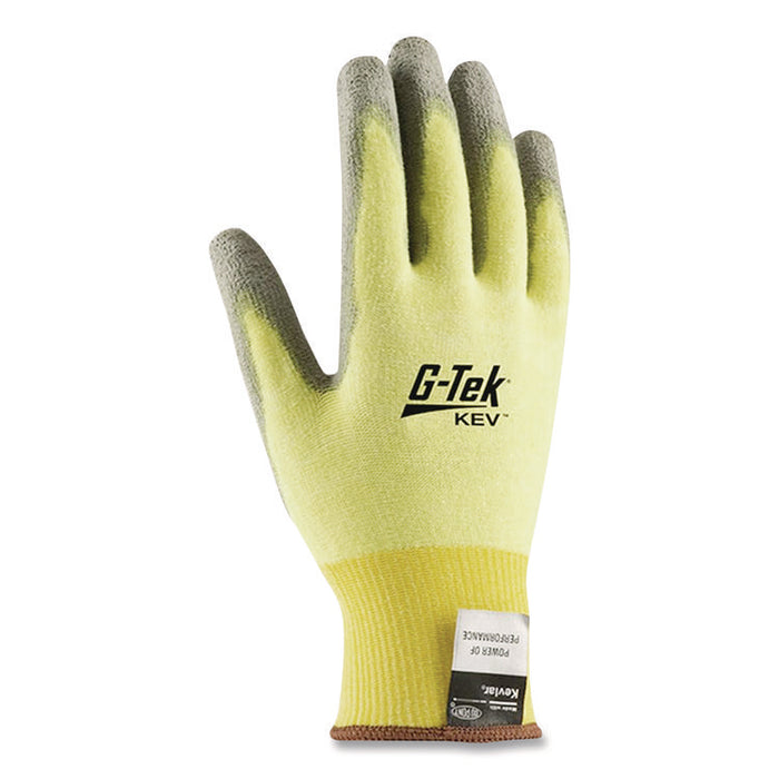 G-Tek KEV Cut-Resistant Seamless-Knit Gloves, EN388: 4231, X-Large (Size 10), Yellow/Gray, 12 Pairs
