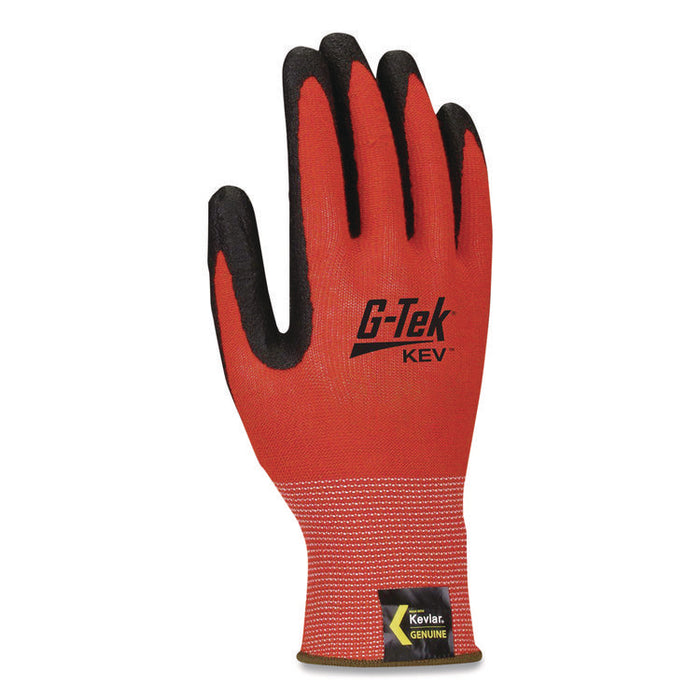 KEV Hi-Vis Seamless Knit Kevlar Gloves, EN388: 4X31, X-Large, Red/Black, Pair