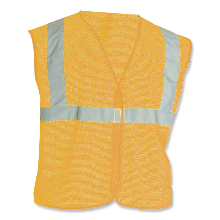 ANSI Class 2 Hook and Loop Safety Vest, Polyester Mesh, 2X-Large, Hi-Viz Orange