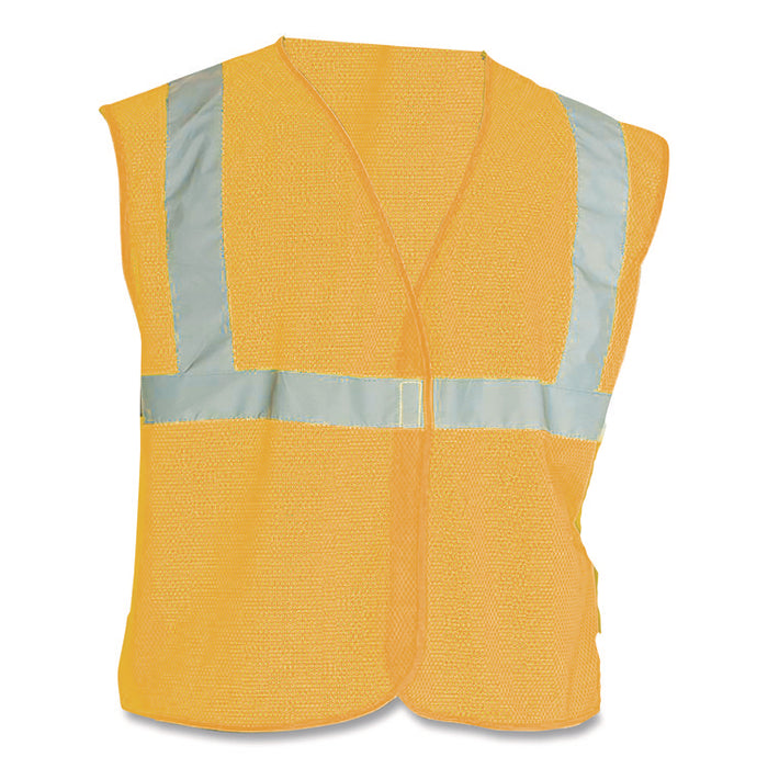 ANSI Class 2 Hook and Loop Safety Vest, Polyester Mesh, X-Large, Hi-Viz Orange