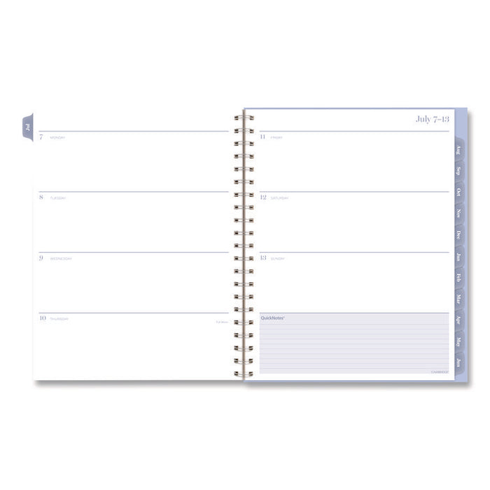 Dewdrop Academic Weekly Monthly Planner, Watercolor Floral, Blue/Gray/Purple Cover, 12-Month (July to June): 2025 to 2026