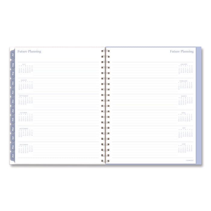 Dewdrop Academic Weekly Monthly Planner, Watercolor Floral, Blue/Gray/Purple Cover, 12-Month (July to June): 2025 to 2026