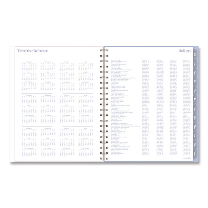 Dewdrop Academic Weekly Monthly Planner, Watercolor Floral, Blue/Gray/Purple Cover, 12-Month (July to June): 2025 to 2026