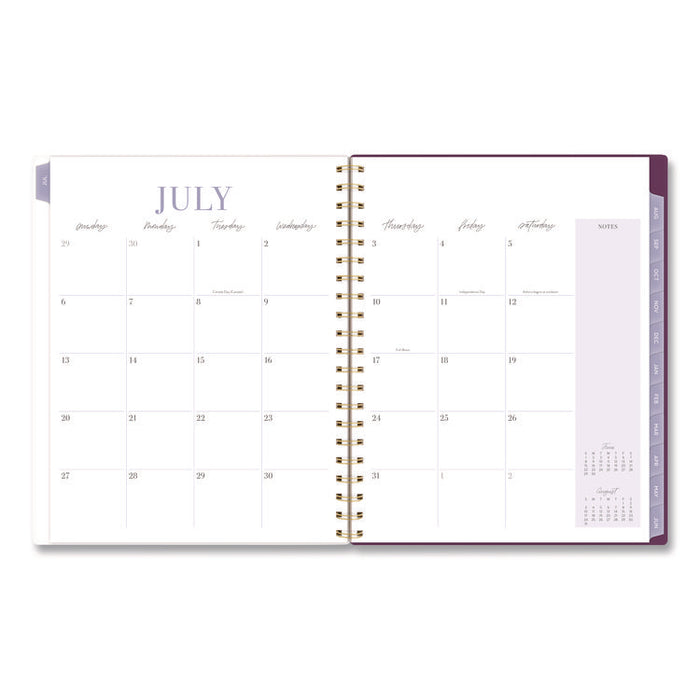 Leah Bisch Petite Floral Academic Weekly Monthly Planner, 11 x 8.5, Purple/Green Cover, 12-Month (July to June): 2025 to 2026