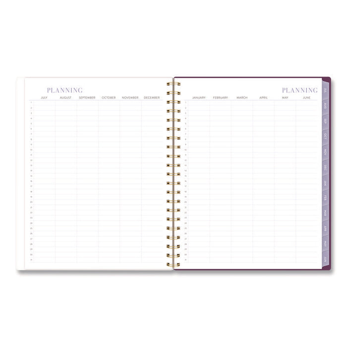 Leah Bisch Petite Floral Academic Weekly Monthly Planner, 11 x 8.5, Purple/Green Cover, 12-Month (July to June): 2025 to 2026