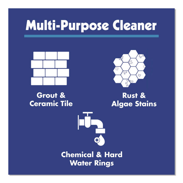 Tile and Concrete Cleaner, 6 x 1.5, Gray, 12/Carton