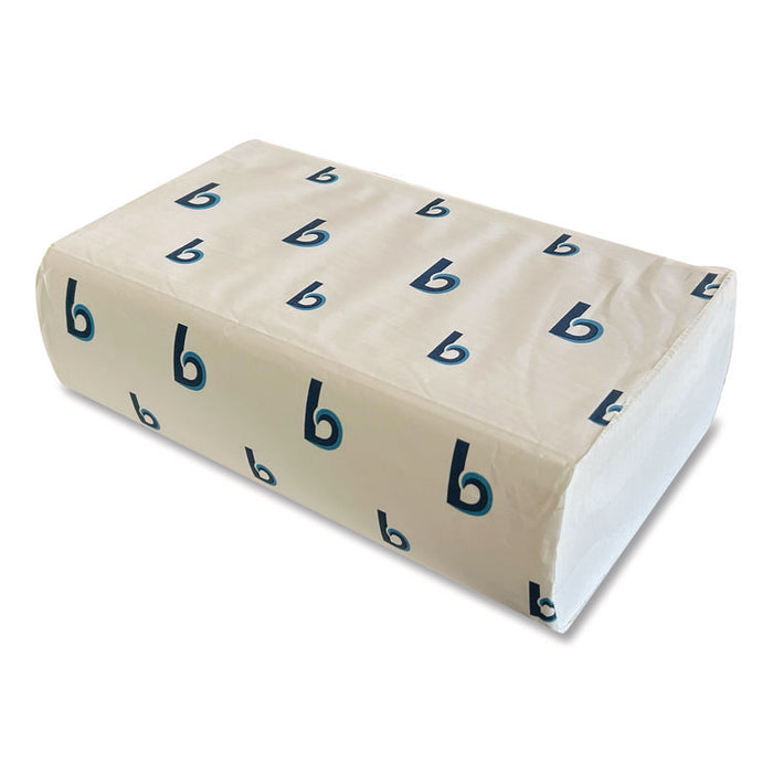 Structured Multifold Towels, 1-Ply, 9 x 9.5, White, 250/Pack, 16 Packs/Carton