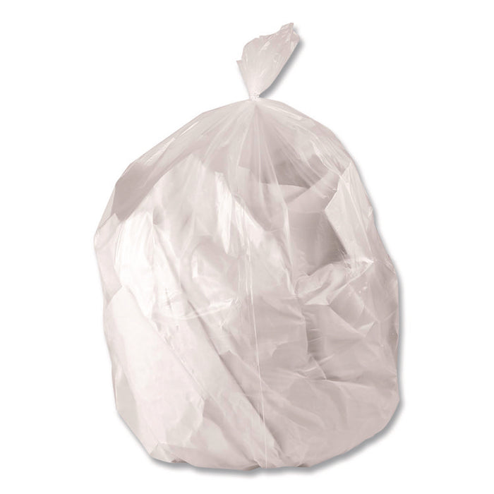 Linear Low-Density Can Liners, 33 gal, 0.65 mil, 33 x 39, Clear, Roll, 250/Carton