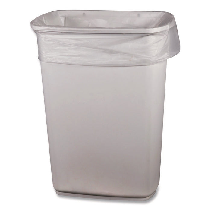 Linear Low-Density Can Liners, 33 gal, 0.65 mil, 33 x 39, Clear, Roll, 250/Carton