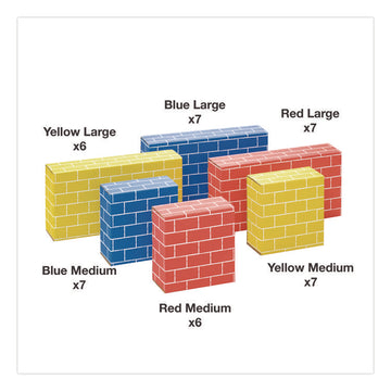 At Play Cardboard Building Block, 32-ECT Corrugated Board, Assorted Sizes and Colors, 40/Pack