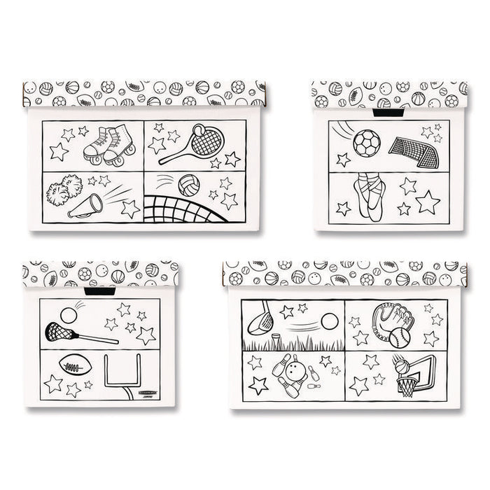 At Play Color in Toy Box, Sports Design, 1 Section, 39.27 gal, 5.25 cu ft, 28" x 18" x 18", White/Black