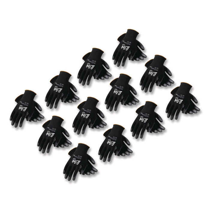 GP Polyurethane-Coated Nylon Gloves, EN388: 1111, 10" Long, Large, Black, 12 Pairs
