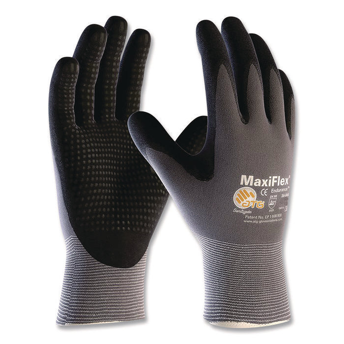 Ultimate Seamless Knit Nylon Gloves, Nitrile MicroFoam Grip: Palm/Fingers, EN388: 4131, Small, Gray, 12 Pairs