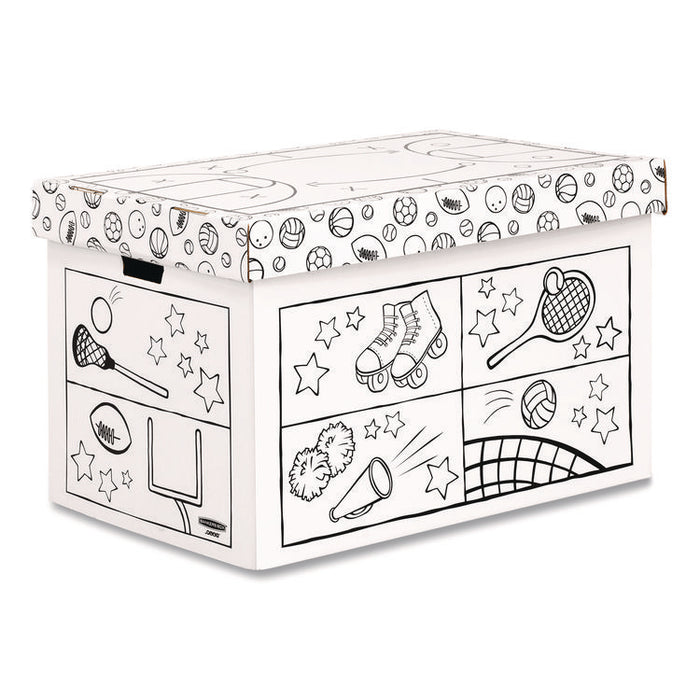 At Play Color in Toy Box, Sports Design, 1 Section, 39.27 gal, 5.25 cu ft, 28" x 18" x 18", White/Black