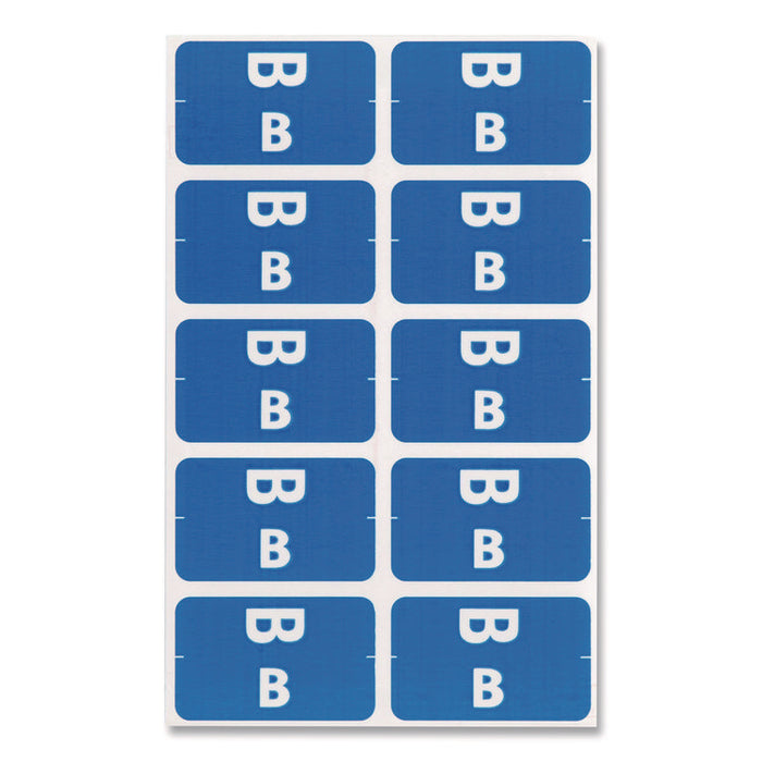 AlphaZ Color-Coded Second Letter Alphabetical Labels, B, 1 x 1.63, Dark Blue, 10/Sheet, 10 Sheets/Pack