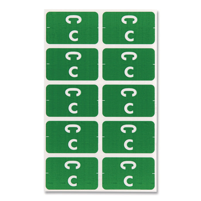 AlphaZ Color-Coded Second Letter Alphabetical Labels, C, 1 x 1.63, Dark Green, 10/Sheet, 10 Sheets/Pack