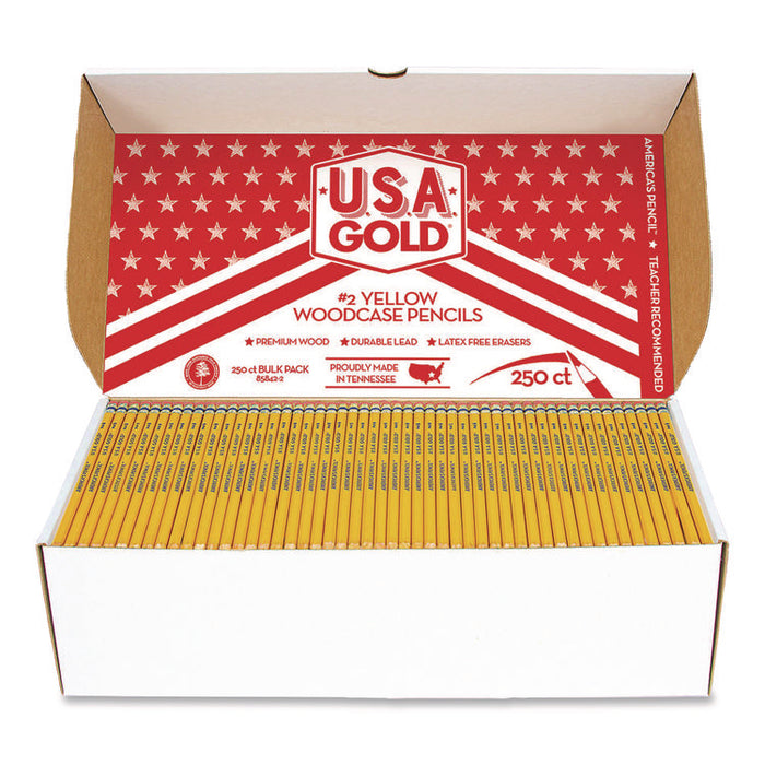 School Pencils, HB #2, Black Lead, Yellow Barrel, 250/Box