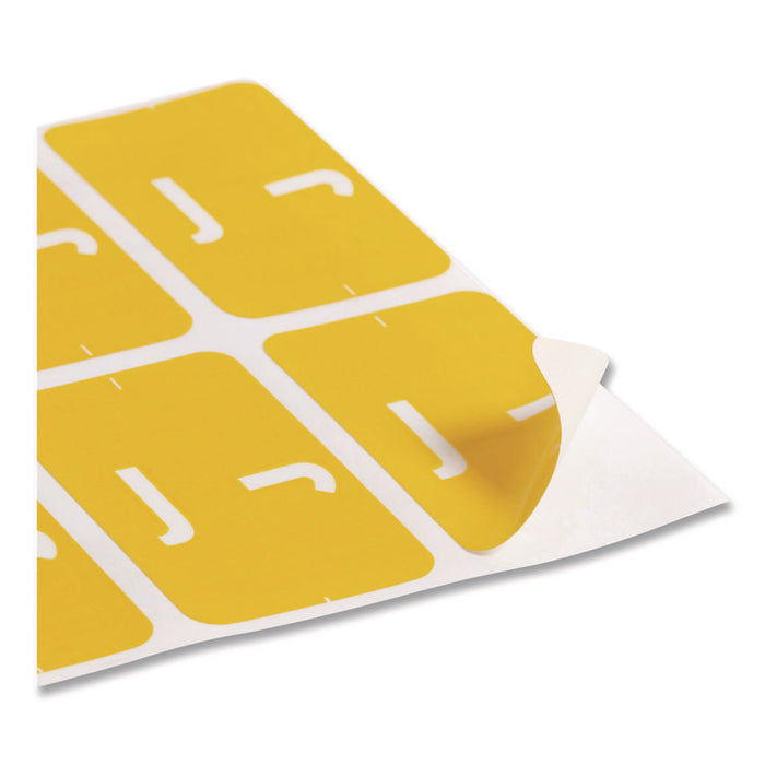 AlphaZ Color-Coded Second Letter Alphabetical Labels, J, 1 x 1.63, Yellow, 10/Sheet, 10 Sheets/Pack