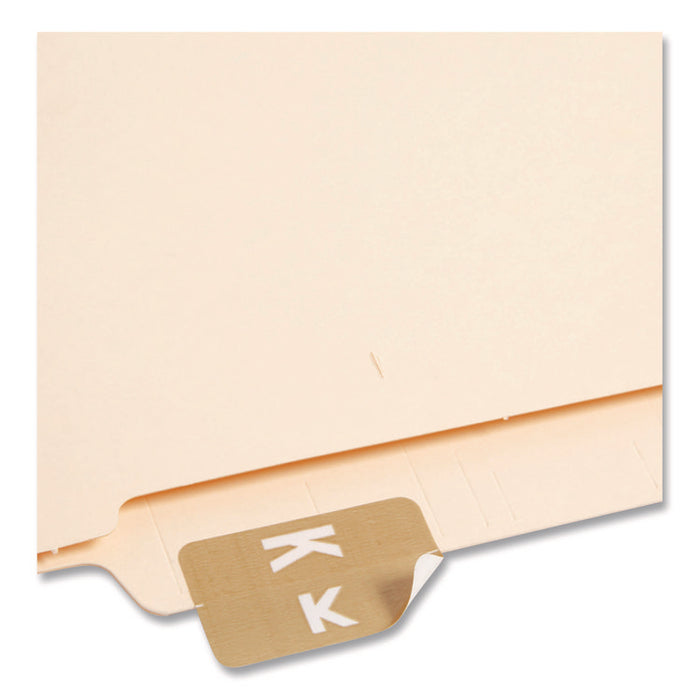 AlphaZ Color-Coded Second Letter Alphabetical Labels, K, 1 x 1.63, Light Brown, 10/Sheet, 10 Sheets/Pack