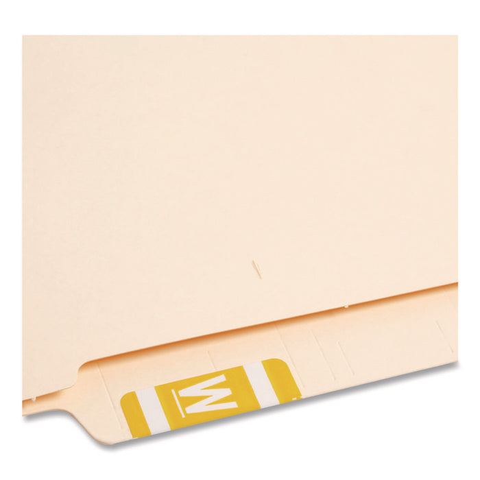AlphaZ Color-Coded Second Letter Alphabetical Labels, W, 1 x 1.63, Yellow, 10/Sheet, 10 Sheets/Pack