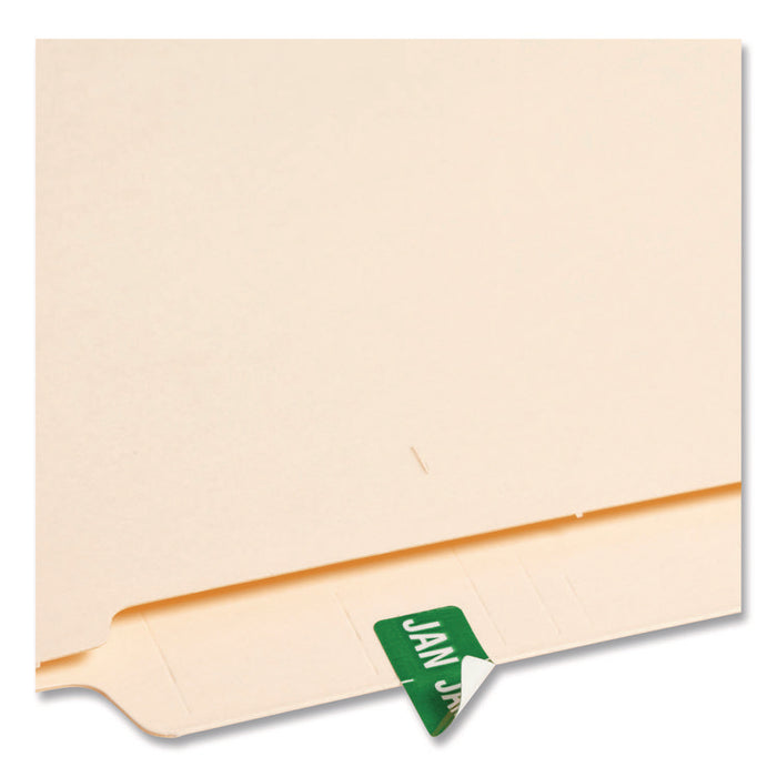 Monthly End Tab File Folder Labels, JAN-DEC, 0.5 x 1, Assorted, 25/Sheet, 120 Sheets/Box