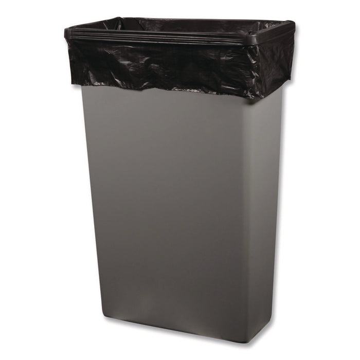 High-Density Waste Can Liners, 33 gal, 16 mic, 33 x 40, Black, Roll, 250/Carton