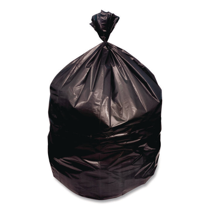 High-Density Waste Can Liners, 33 gal, 16 mic, 33 x 40, Black, Roll, 250/Carton