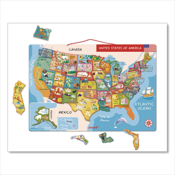 Cardboard United States Map Puzzle, Grades 2 to 7, 48 Pieces