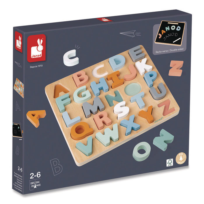 Sweet Cocoon Double-Sided Chunky Alphabet Puzzle, Pre-K to K, 26 Pieces