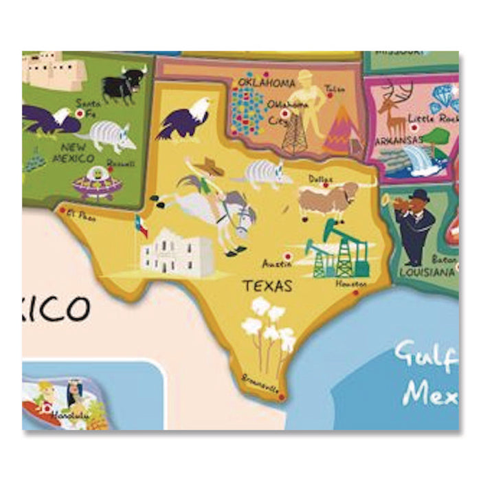 Cardboard United States Map Puzzle, Grades 2 to 7, 48 Pieces