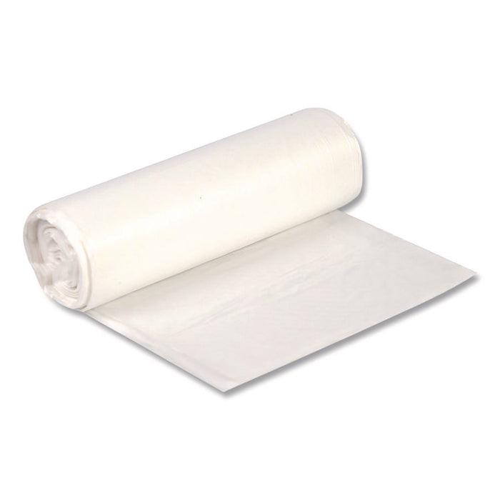 High-Density Waste Can Liners, 33 gal, 11 mic, 33 x 40, Natural, Roll, 25 Bags/Roll, 20 Rolls/Carton