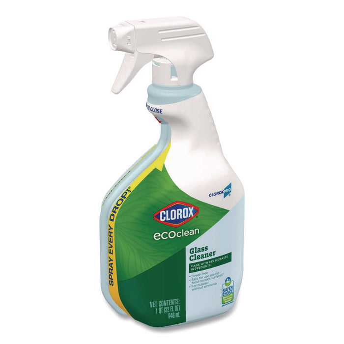 Clorox Pro EcoClean Glass Cleaner, 32 oz Spray Bottle, 9/Carton