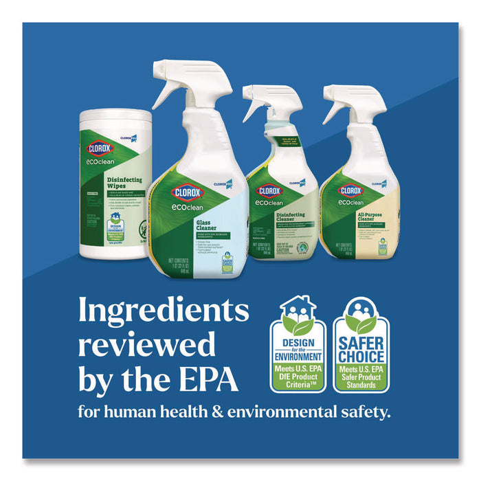 Clorox Pro EcoClean Glass Cleaner, 32 oz Spray Bottle, 9/Carton