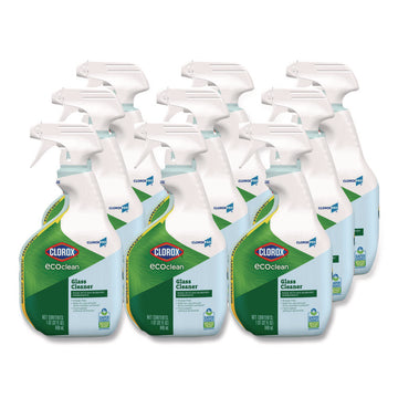 Clorox Pro EcoClean Glass Cleaner, 32 oz Spray Bottle, 9/Carton