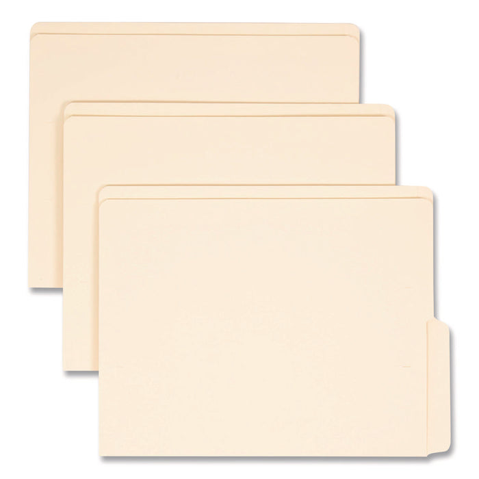 Heavyweight Manila End Tab Folders, 9" High Front, 1/2-Cut Tabs: Bottom, Letter Size, 0.75" Expansion, Manila, 100/Box