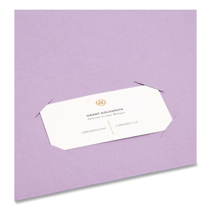 Two-Pocket Folders, Accommodates (100) 11 x 8.5 Sheets, Lavender, 25/Box
