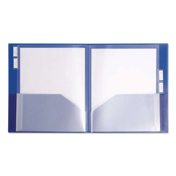 Poly Ten-Pocket Subject Folder, Accommodates (500) 11 x 8.5 Sheets, Assorted Colors, 2/Pack