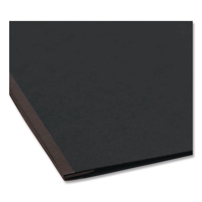 Prong Fastener Pressboard Report Cover, Two-Piece Prong Fastener, 2" Capacity, 8.5 x 14, Black/Black