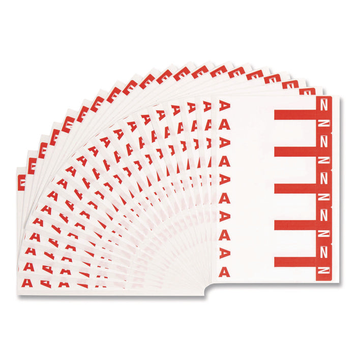 AlphaZ Color-Coded First Letter Combo Alpha Labels, A/N, 1.16 x 3.63, Red/White, 5/Sheet, 20 Sheets/Pack