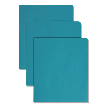 Two-Pocket Folders, Accommodates (100) 11 x 8.5 Sheets, Teal, 25/Box