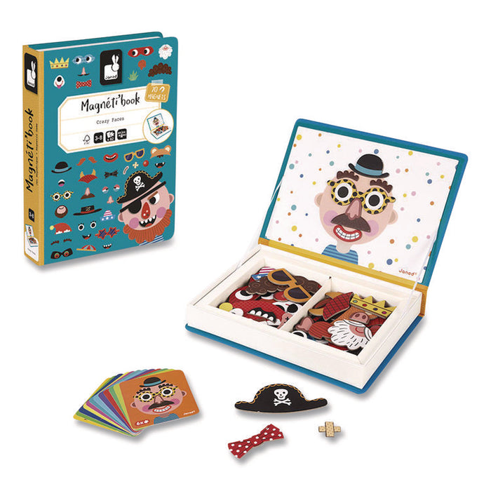 Magneti'books, Boy's Crazy Faces, Ages 3 to 8, 40 Pieces