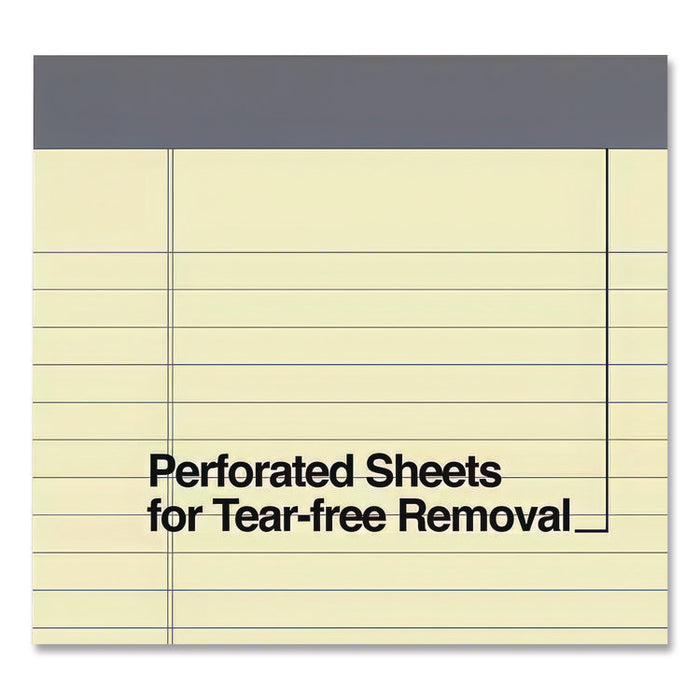 Notepads, Wide/Legal Rule, (50) Canary 8.5 x 14 Sheets, 12/Pack