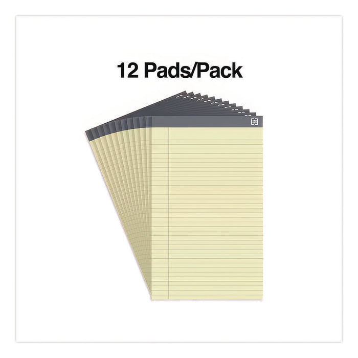 Notepads, Wide/Legal Rule, (50) Canary 8.5 x 14 Sheets, 12/Pack