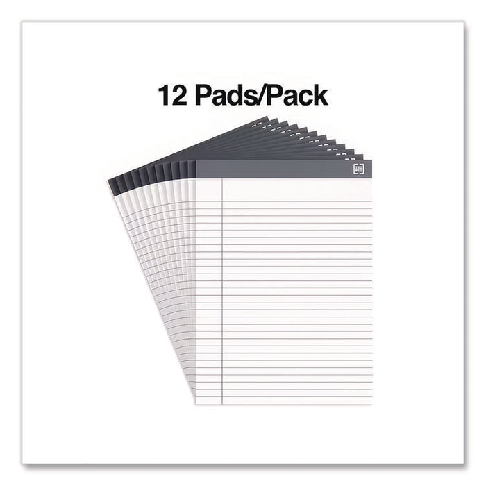 Notepads, Wide/Legal Rule, (50) White 8.5" x 11" Sheets, 12/Pack