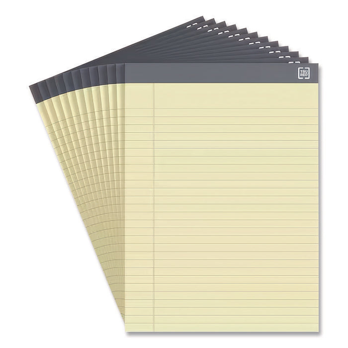 Notepads, Wide/Legal Rule, (50) Canary 8.5 x 11 Sheets, 12/Pack