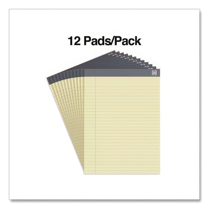 Notepads, Wide/Legal Rule, (50) Canary 8.5 x 11 Sheets, 12/Pack