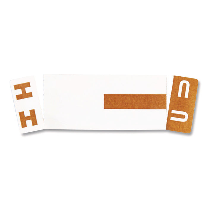 AlphaZ Color-Coded First Letter Combo Alpha Labels, H/U, 1.16 x 3.63, Dark Brown/White, 5/Sheet, 20 Sheets/Pack