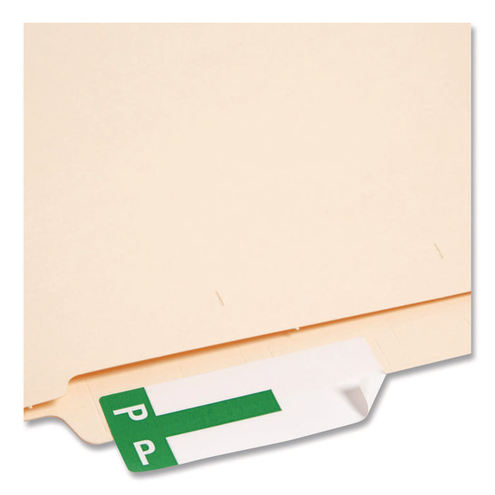 AlphaZ Color-Coded First Letter Combo Alpha Labels, C/P, 1.16 x 3.63, Dark Green/White, 5/Sheet, 20 Sheets/Pack
