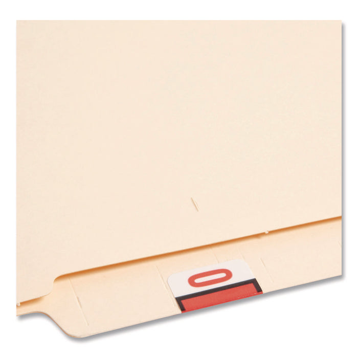 Numerical End Tab File Folder Labels, 0, 1 x 1.25, White, 500/Roll