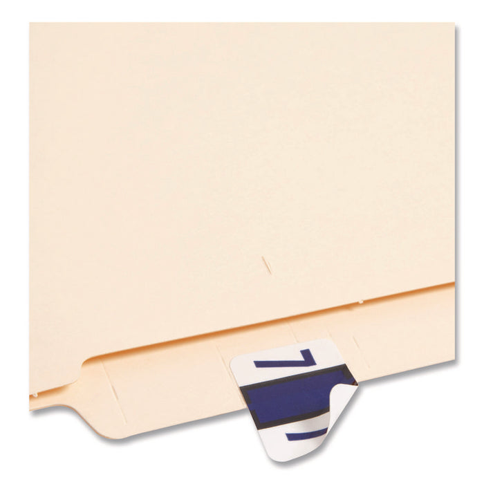 Numerical End Tab File Folder Labels, 7, 1 x 1.25, White, 500/Roll